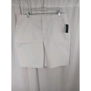 Karen Scott Women's High Rise Stretch-Waist Shorts Bright White Size 16